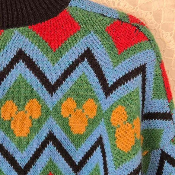 Zara X Disney Mickey Mouse Jacquard Knit Sweater Wool Blend Size M - Picture 6 of 11